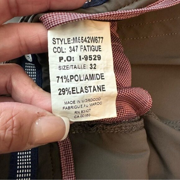 Ballin Crescent Modern Fit Brown Stretch Comfort Pants 32W 36L Tall Performance - Picture 9 of 10